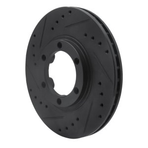 Chevrolet Luv Pickup Brake Rotor (1) - Front Left - R1 Concepts - Drilled & Slotted - Black - `86-`06